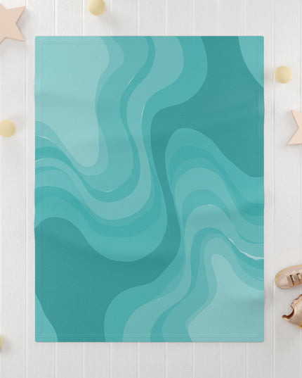 Tif Green Wavey Soft Fleece Baby Blanket, 30" x 40"