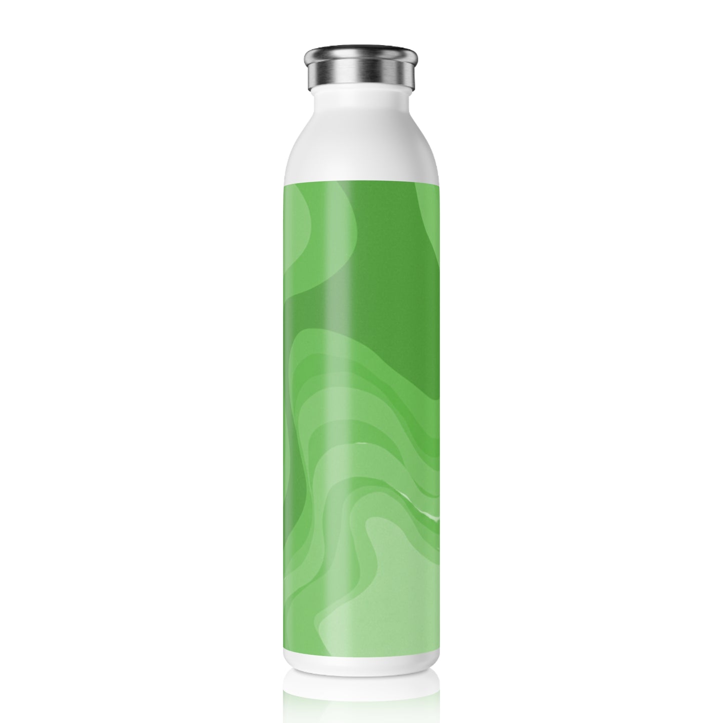 Greenie Meanie Wavey Slim Water Bottle, 20 oz White