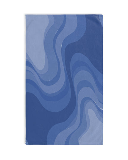 Deep Blue Wavey Hand Towel, 16" x 28"
