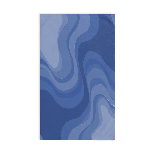 Deep Blue Wavey Hand Towel, 16" x 28"