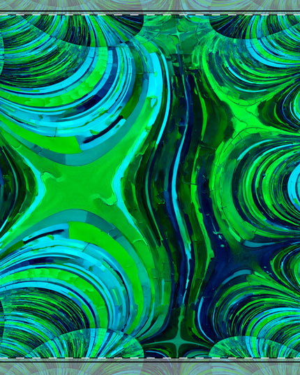 Uzi Spiral Blue Green 22" x 22" Cotton Twill Napkin