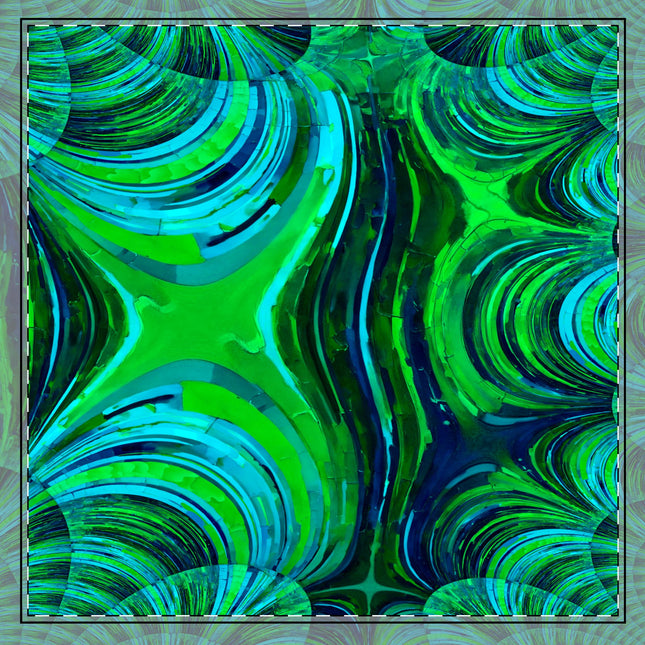 Uzi Spiral Blue Green 22" x 22" Cotton Twill Napkin