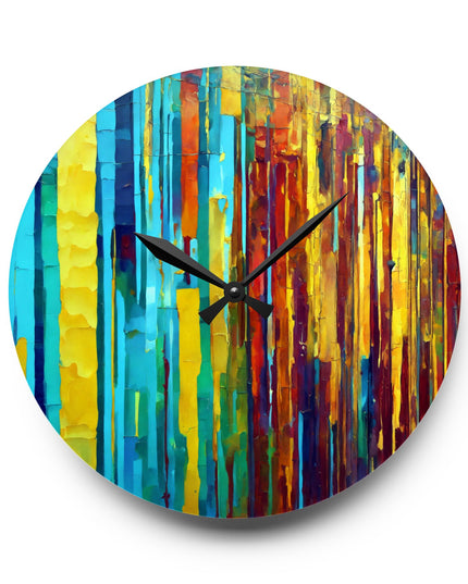 Striped Alpha Acrylic Wall Clock, Round or Square, 10.75" x 10.75"