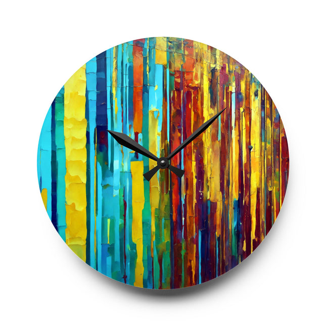 Striped Alpha Acrylic Wall Clock, Round or Square, 10.75" x 10.75"