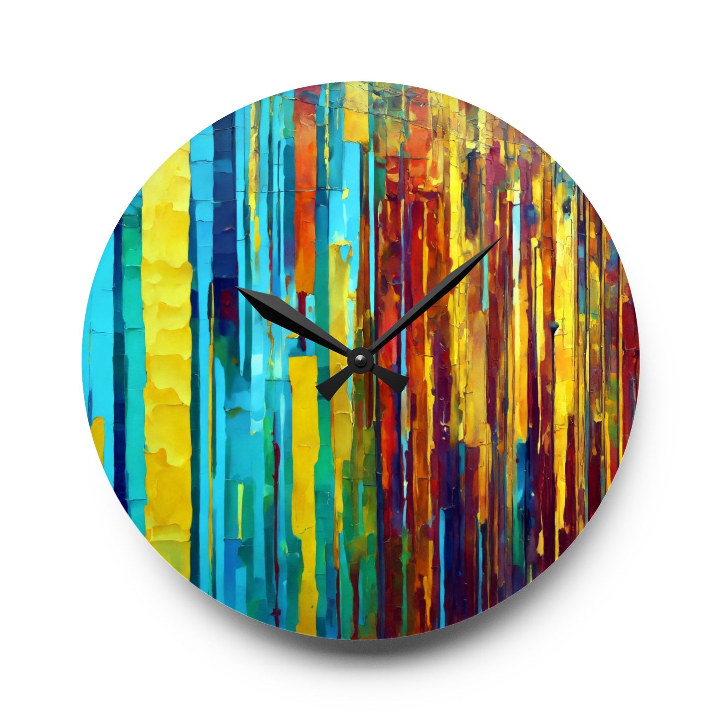 Striped Alpha Acrylic Wall Clock, Round or Square, 10.75" x 10.75"