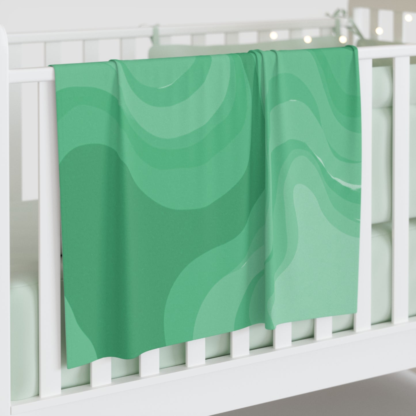 Mint Green Wavey Baby Swaddle 30″×40″ Blanket