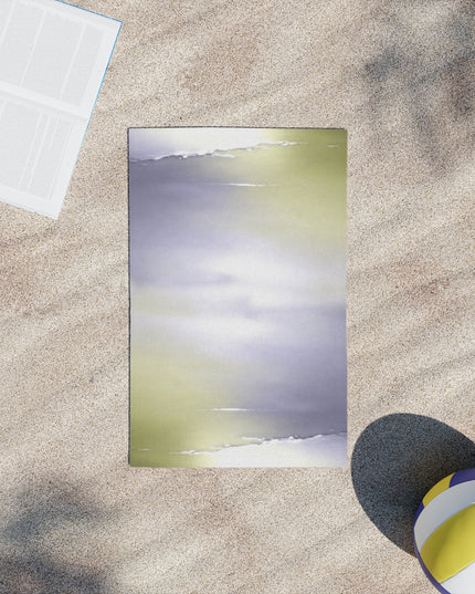 Lavender Sea Golden Fog Beach Towel, 18" x 27"