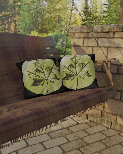 Lemongrass Maple Leaf 16" x 16" Outdoor Pillow