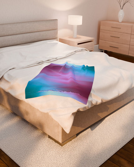 Wine Sea Blue Fog Velveteen Plush Blanket, 30" x 40"
