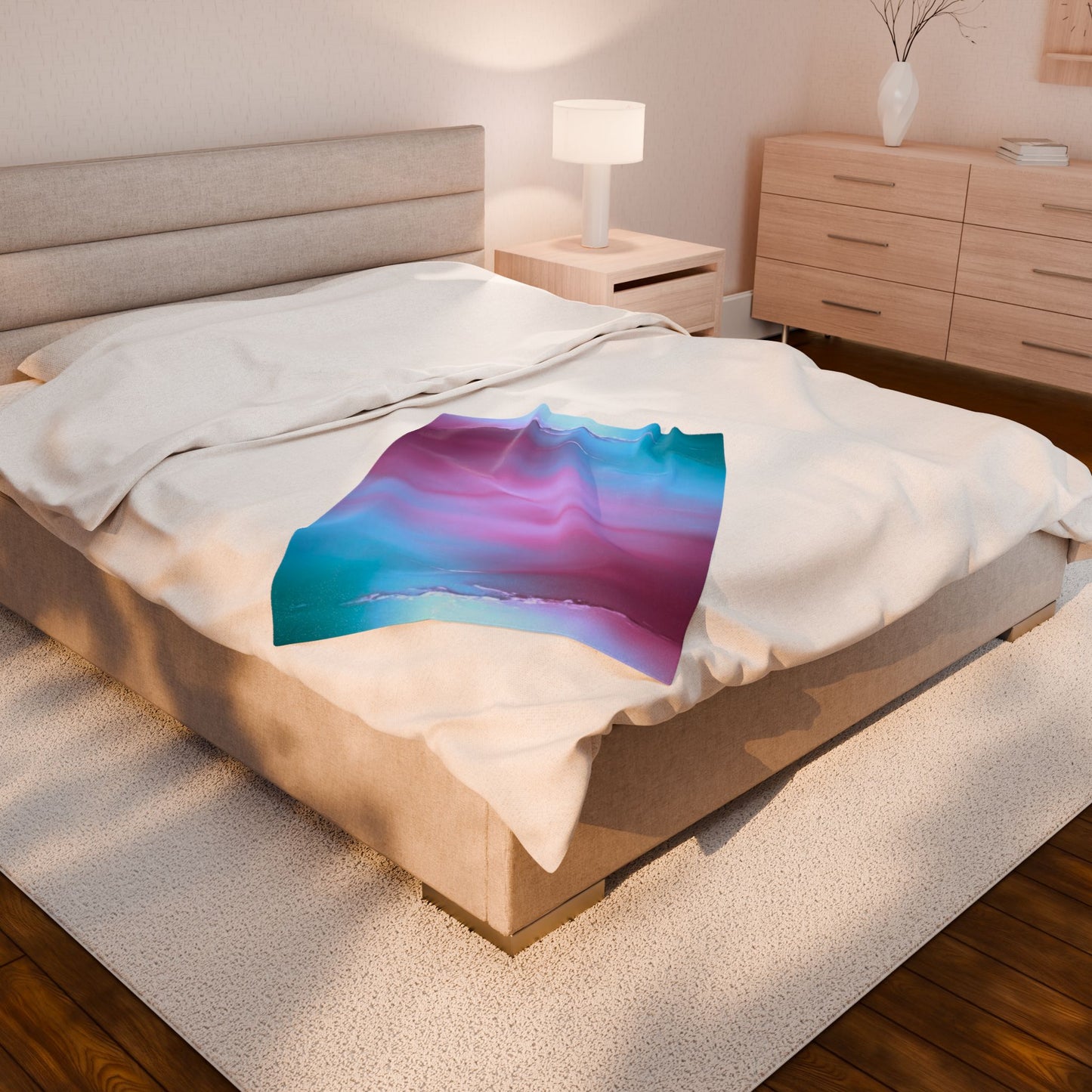 Wine Sea Blue Fog Velveteen Plush Blanket, 30" x 40"