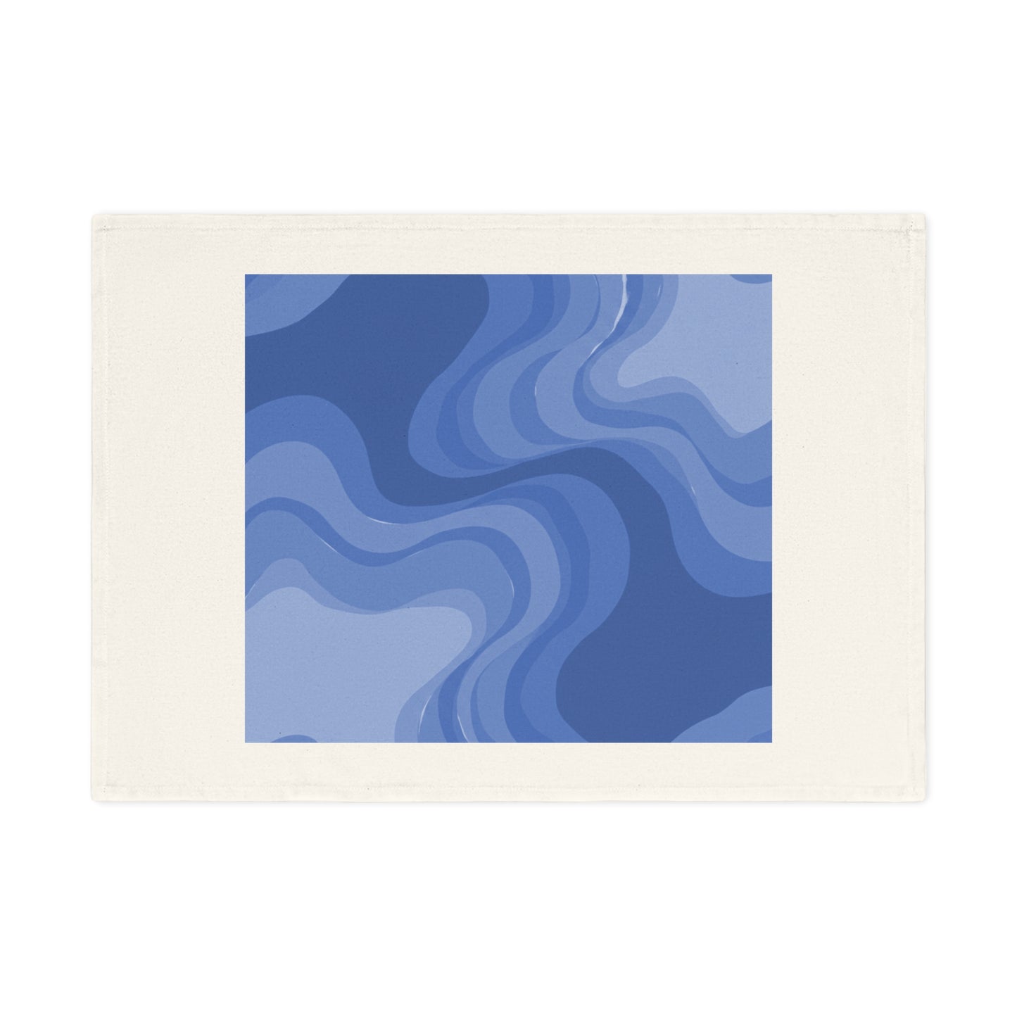 Deep Blue Wavey 19.6" x 27.5" Cotton Tea Towel