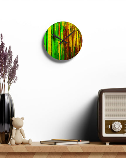 Striped Beta Acrylic Round Wall Clock, 8" x 8"