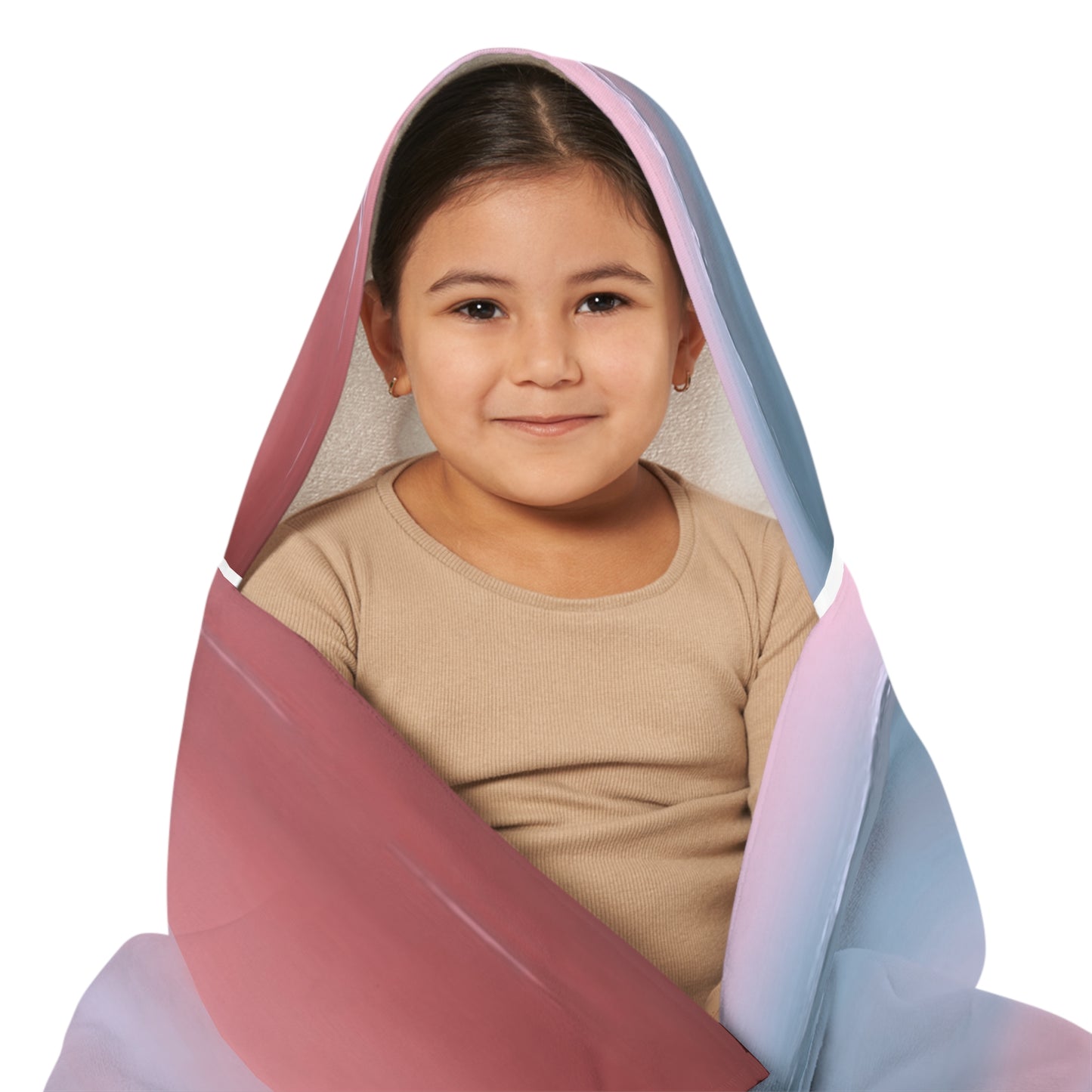 Gray Sea Pink Fog Youth Hooded Towel, 24" x 48"