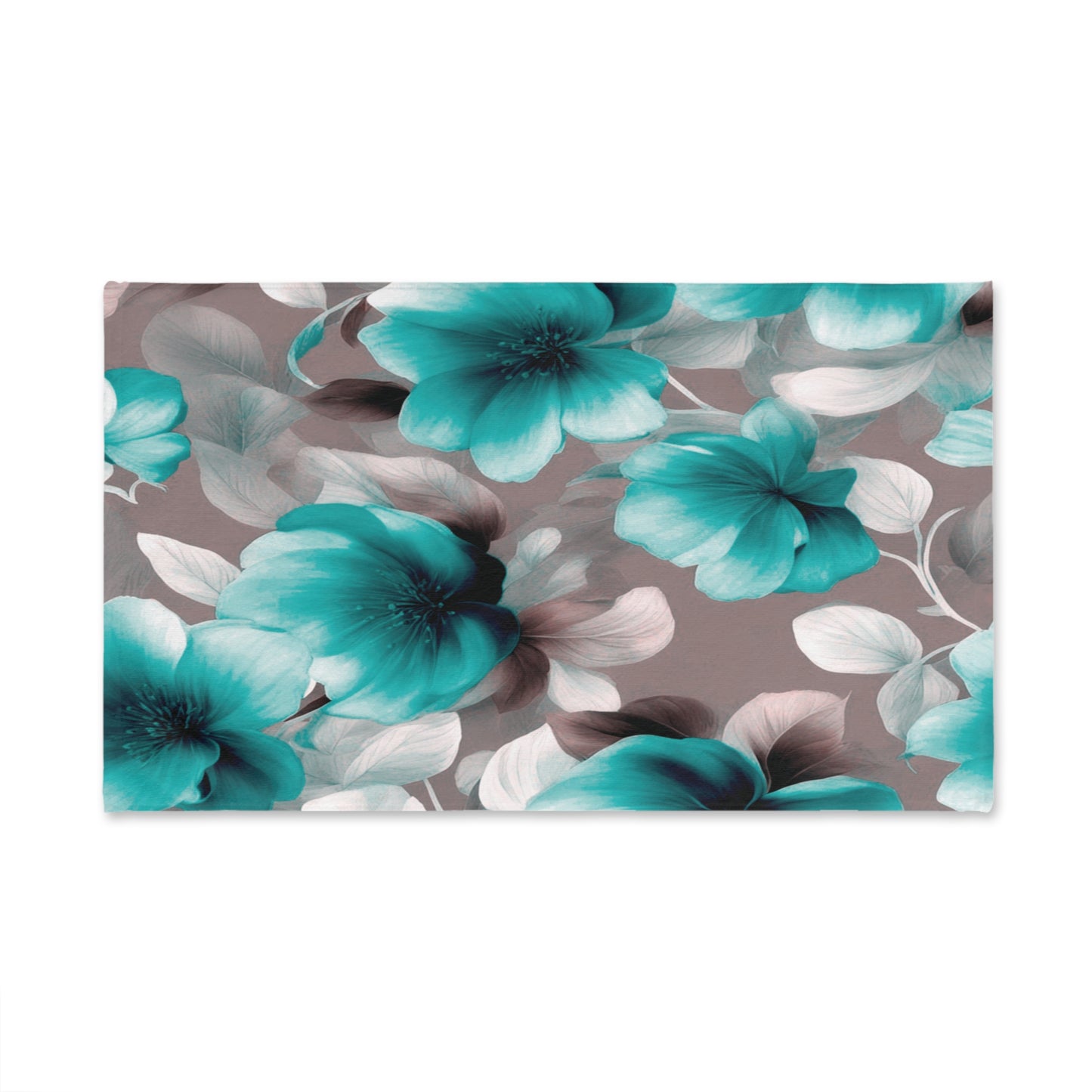 Tif Green Gray Floral Bunch Hand Towel, 16" x 28"