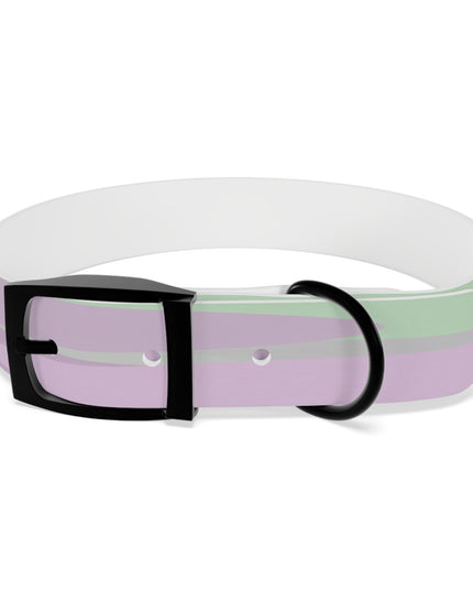 Pastel Lavender Purple and Soft Green Patches Medium Dog Collar