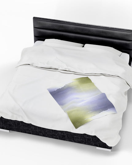Lavender Sea Golden Fog Velveteen Plush Blanket, 30" x 40"