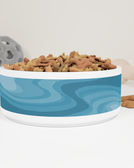 Sky Blue Wavey 16 oz Pet Bowl