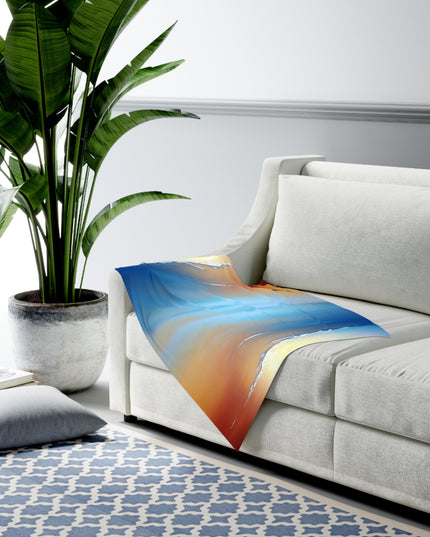 Blue Sea Red Orange Fog Baby Swaddle 30″×40″ Blanket