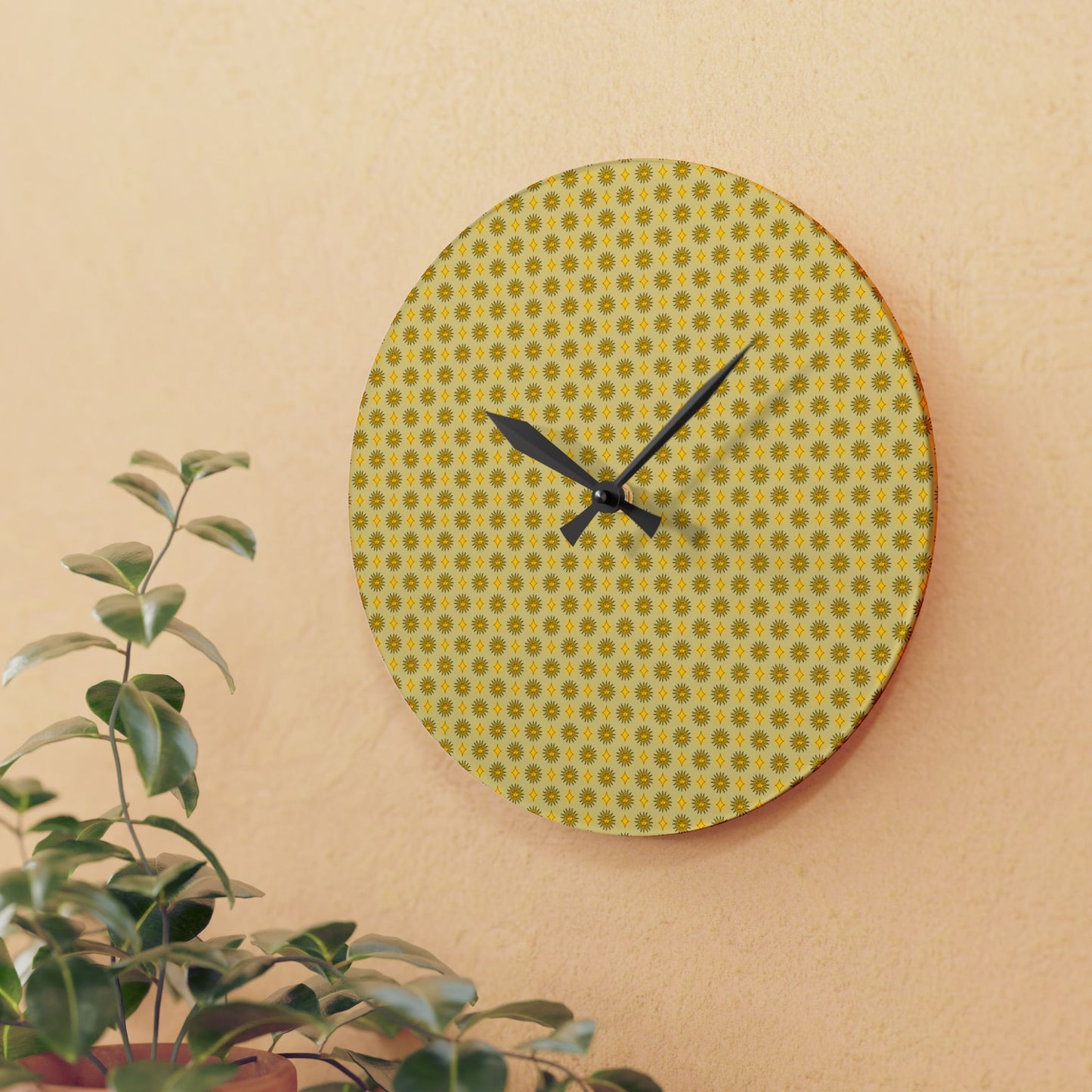 Lemongrass Star-crossed Bodies Acrylic Wall Clock, Round or Square, 10.75" x 10.75"