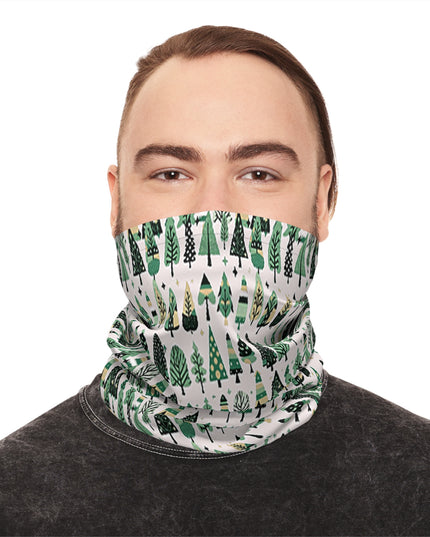 Mini Vintage Green Trees Midweight Neck Gaiter