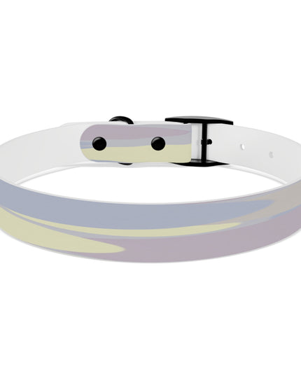 Pastel Soft Blue and Soft White Patches Large Dog Collar