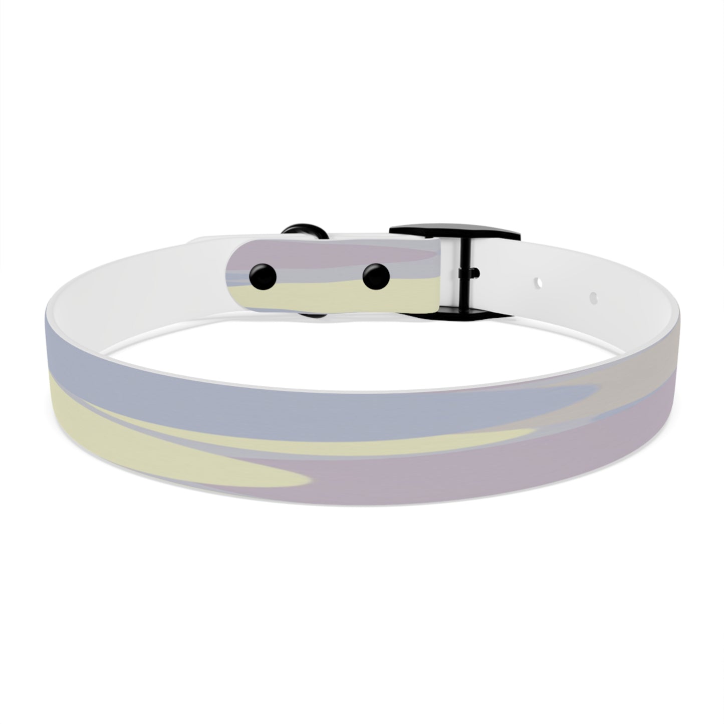 Pastel Soft Blue and Soft White Patches Large Dog Collar