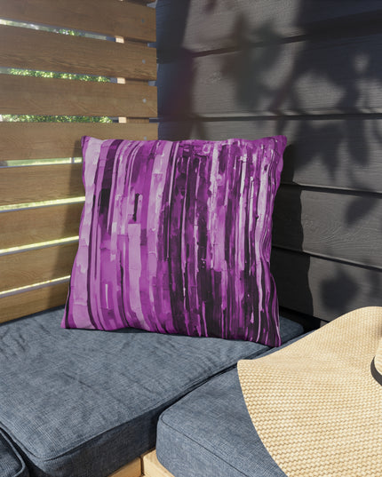 Striped Powder Lavender Pastel 16" x 16" Outdoor Pillow