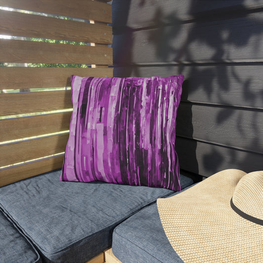 Striped Powder Lavender Pastel 16" x 16" Outdoor Pillow