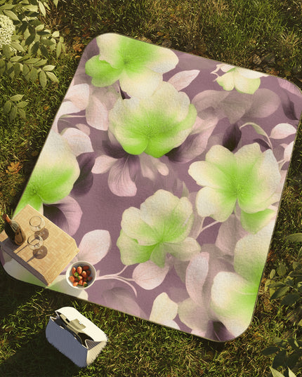 Lime Lavender Floral Bunch 61" × 51" Picnic Blanket