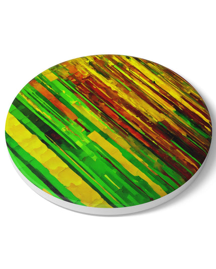 Striped Beta 4" x 4" Round Ceramic Coaster