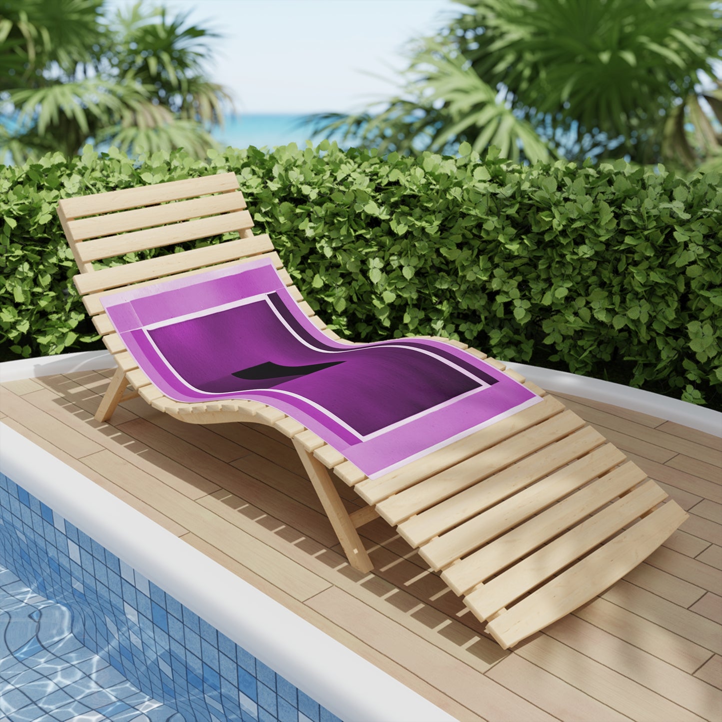 Magenta Shadow Beach Towel, 24" x 44"