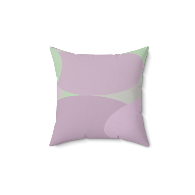 Pastel Lavender Purple and Soft Green Patches 14" x 14" Faux Suede Square Pillow