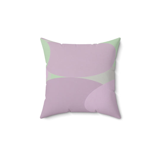 Pastel Lavender Purple and Soft Green Patches 14" x 14" Faux Suede Square Pillow