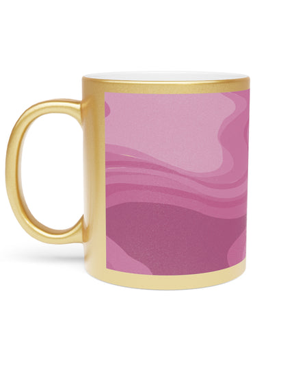 Pinky Mauve Wavey 11 oz Metallic Mug (Silver\Gold)