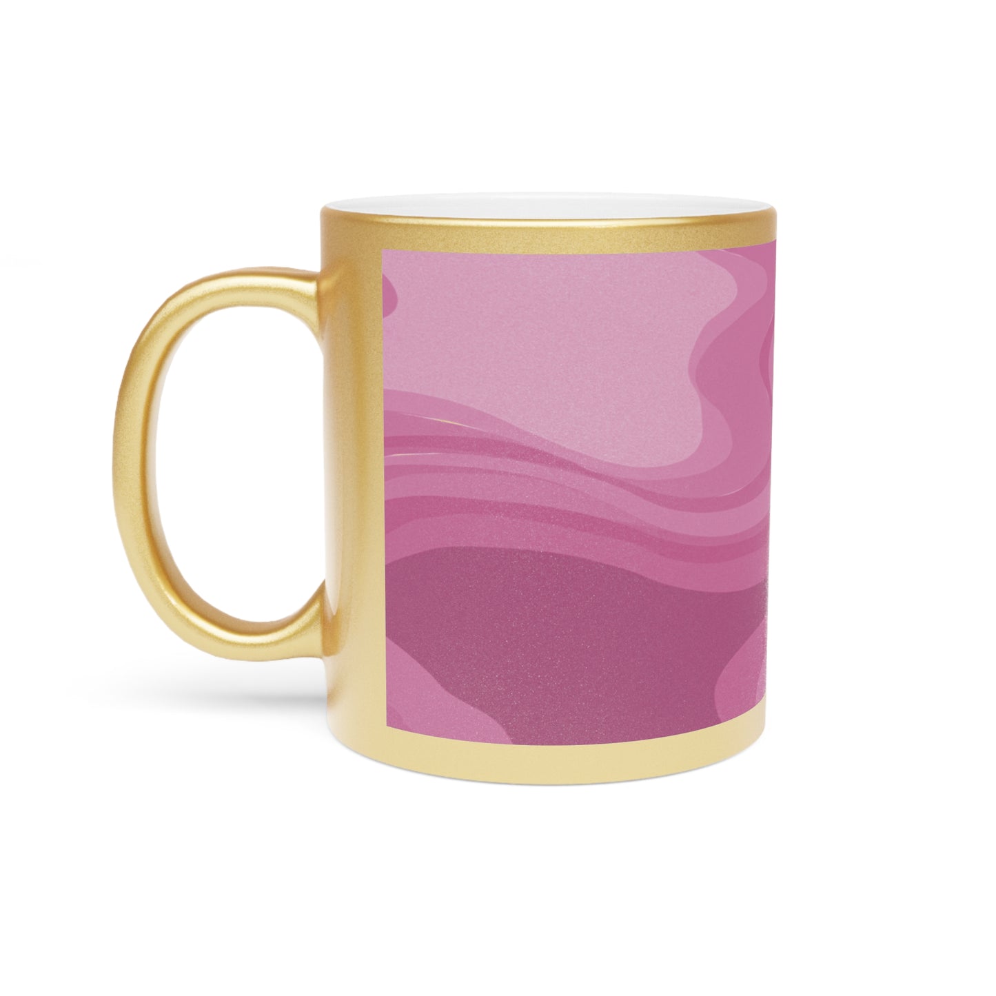 Pinky Mauve Wavey 11 oz Metallic Mug (Silver\Gold)