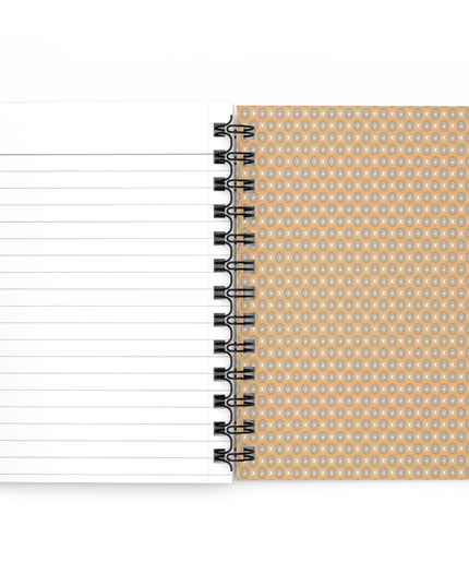 Tan Sunset Star-crossed Bodies Spiral Bound Journal, 5" x 7" 150 pages