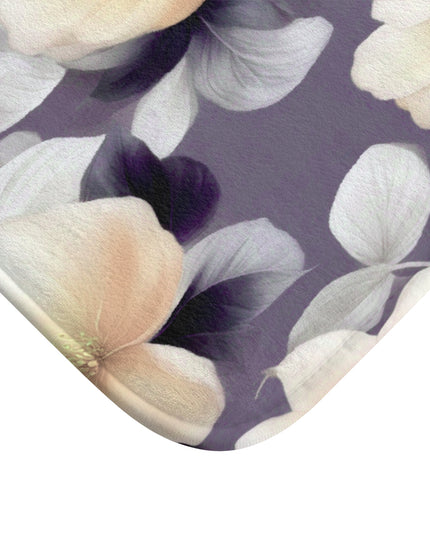 White Blush Floral Bunch 24" x 17" Bath Mat