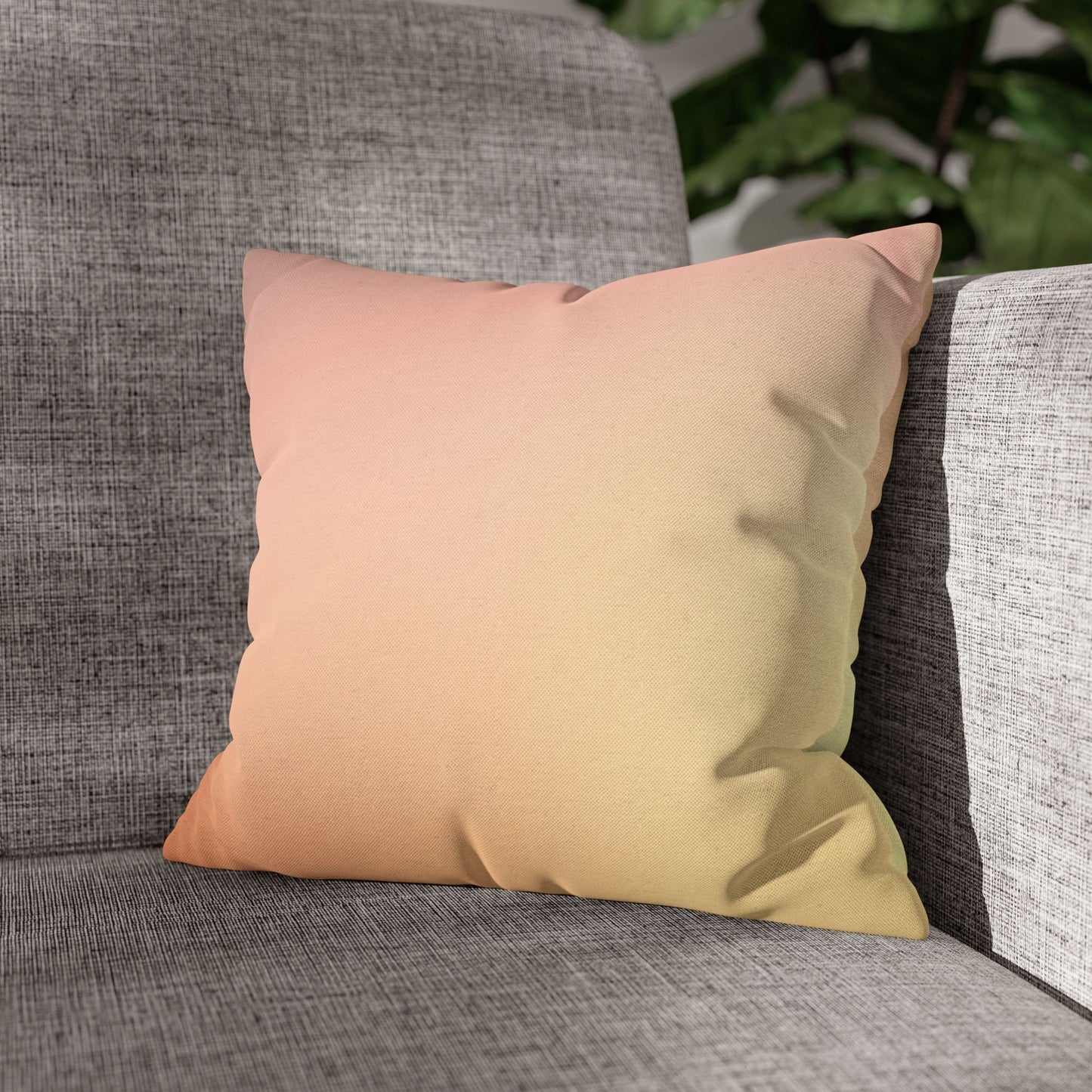 Hot Peach Fade Spun Polyester Square Pillowcase, 14" x 14"