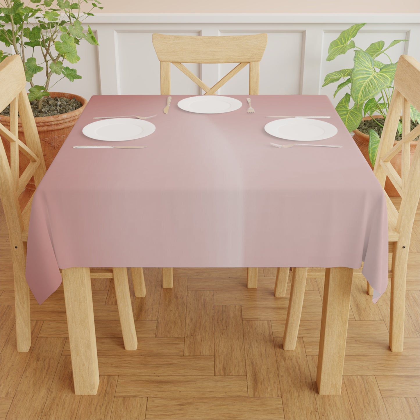 Rose Red Fade Tablecloth, 55" x 55"
