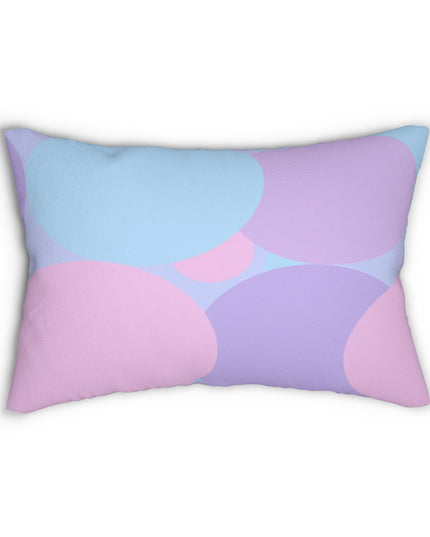 Pastel Purple and Mauve Patches Spun Polyester Lumbar Pillow, 20" x 14"