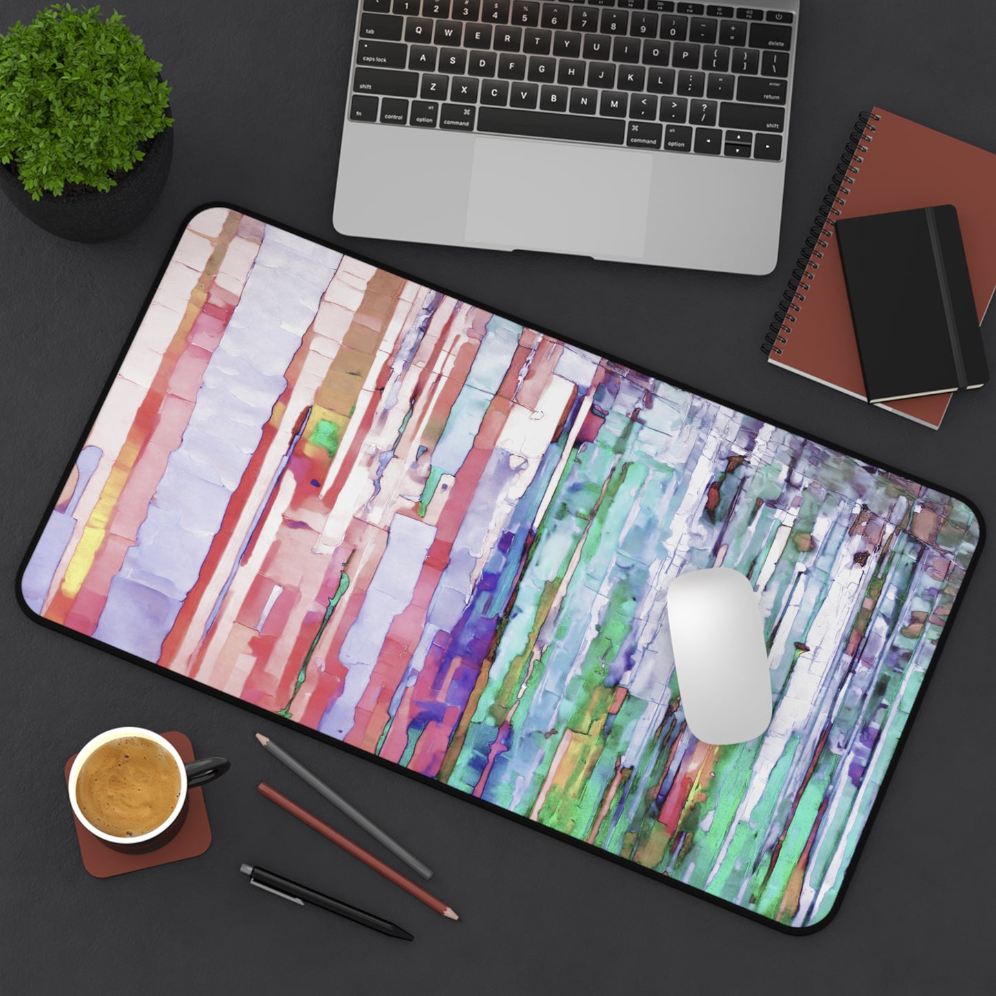 Striped Pastels 12" x 22" Desk Mat