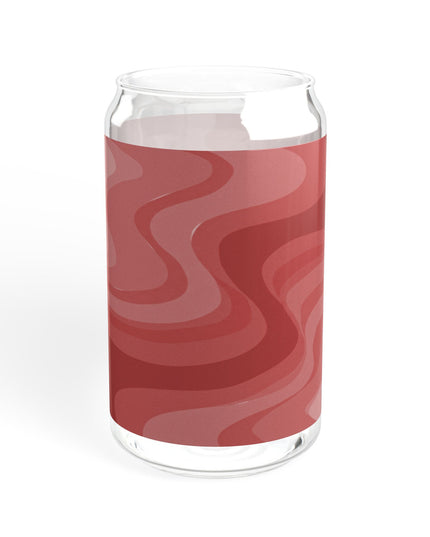 Power Red Wavey Sipper Glass, 16oz