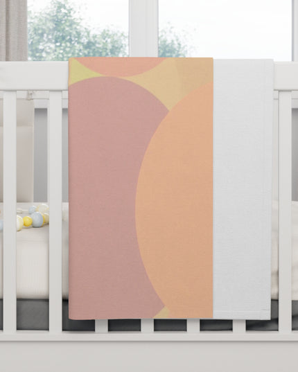 Pastel Hot Peach Patches Soft Fleece Baby Blanket, 30" x 40"