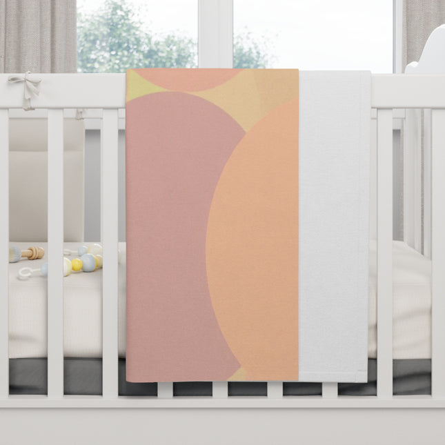 Pastel Hot Peach Patches Soft Fleece Baby Blanket, 30" x 40"