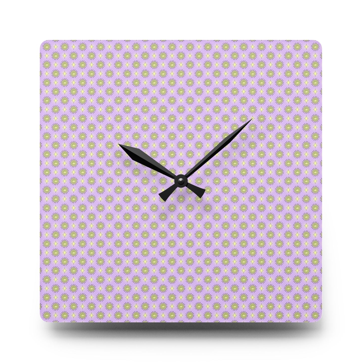 Magenta Star-crossed Bodies Acrylic Wall Clock, Round or Square, 10.75" x 10.75"