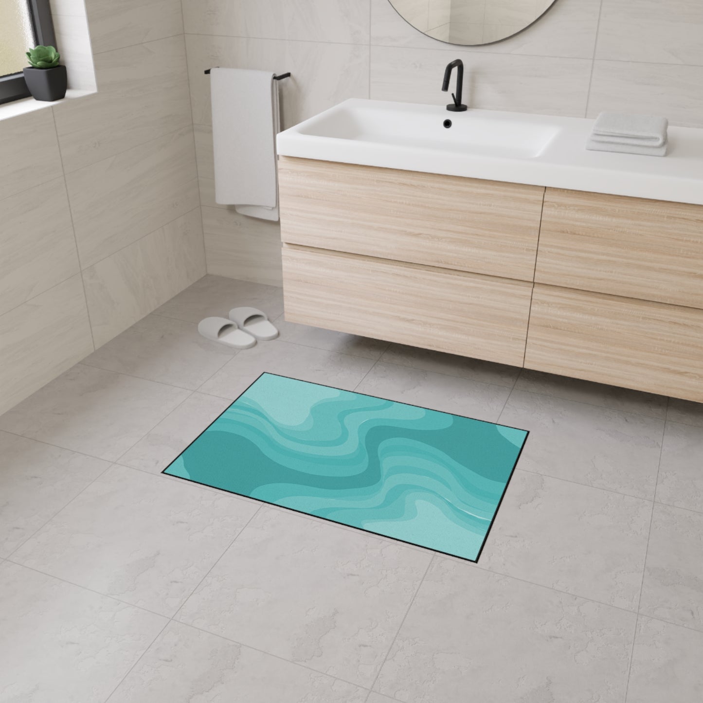 Tif Green Wavey 24" x 36" Heavy Duty Floor Mat
