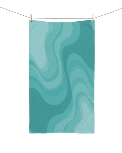 Tif Green Wavey Hand Towel, 16" x 28"