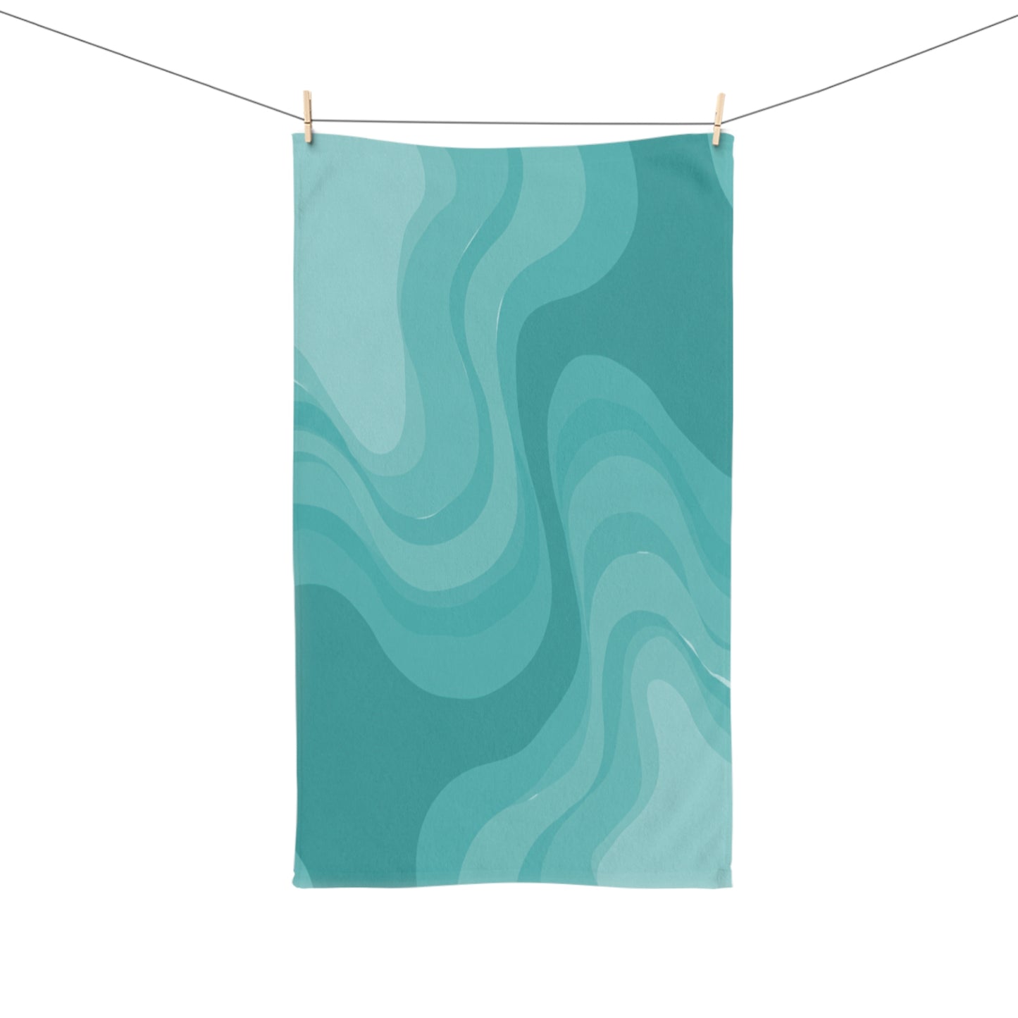 Tif Green Wavey Hand Towel, 16" x 28"