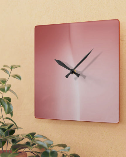Rose Red Fade Acrylic Wall Clock, Round or Square, 10.75" x 10.75"