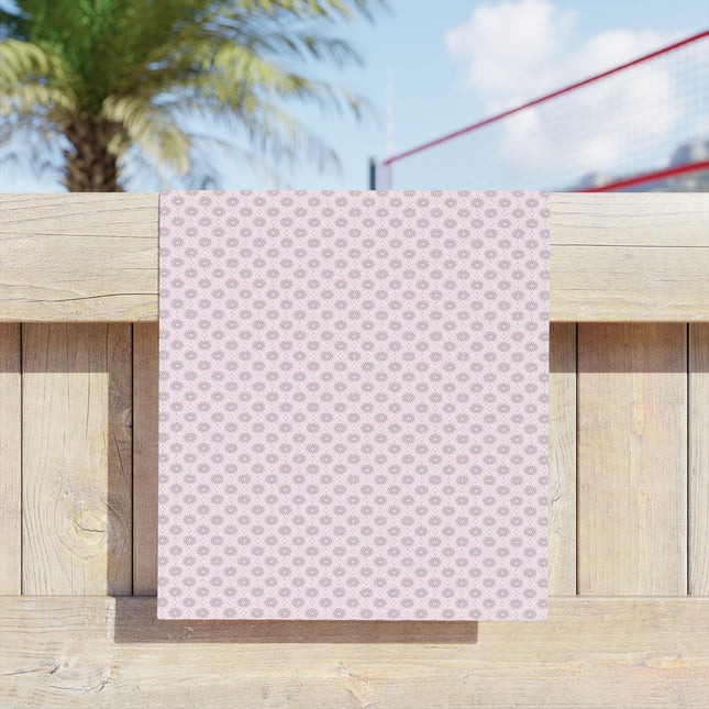 Pink Mornings Star-crossed Bodies Beach Towel, 18" x 27"